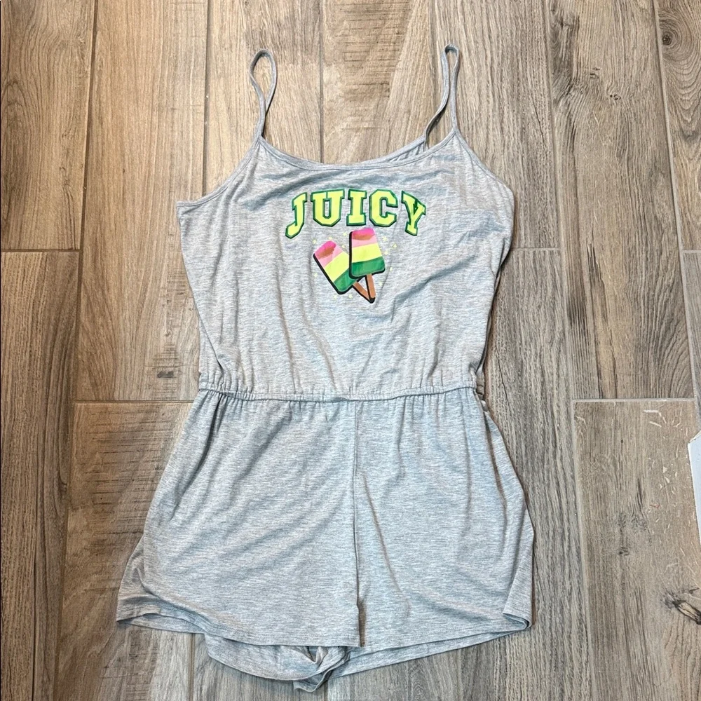 Juicy‎ Couture Gray Lounge Romper with Popsicle  Logo Y2K
